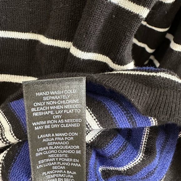 White House Black Market Black and White Striped Sweater - Picture 3 of 4